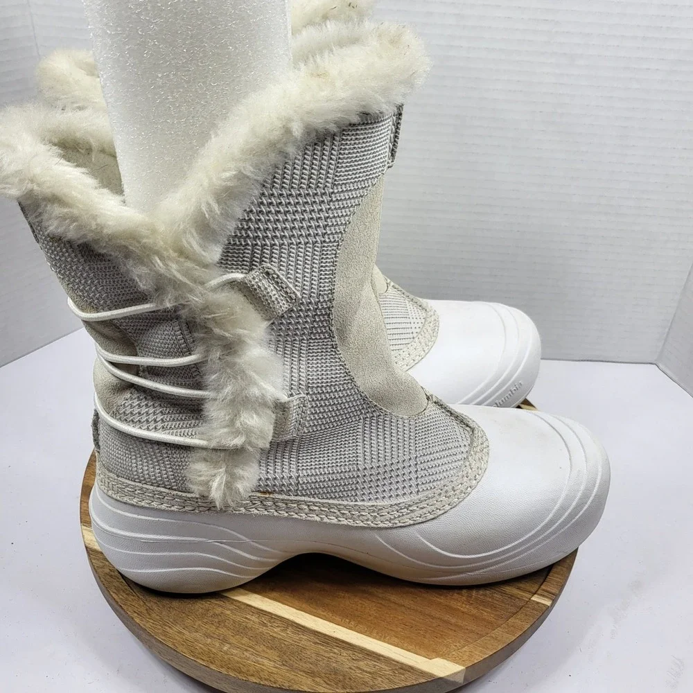 Columbia Womens Sierra Flurry 2 Boots Size 8 White Waterproof Insulated Fur Snow